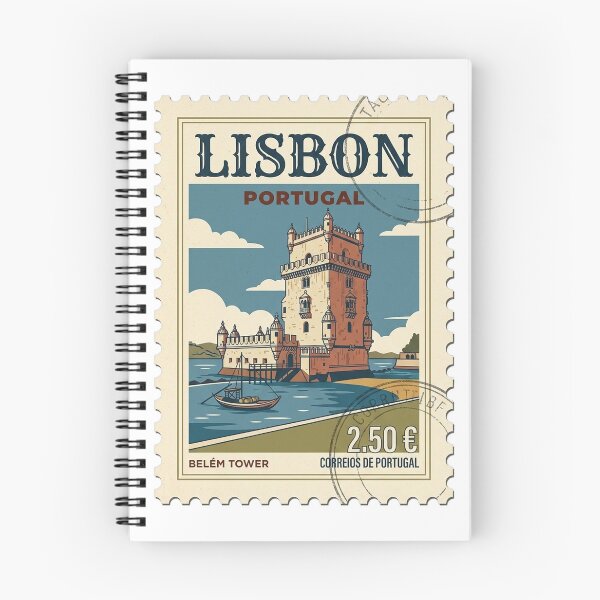 Item preview, Vintage Lisbon Portugal Belém Tower Travel Stamp designed and sold by k3rstman1.