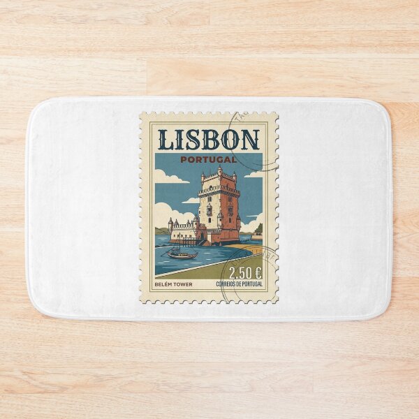 Item preview, Vintage Lisbon Portugal Belém Tower Travel Stamp designed and sold by k3rstman1.