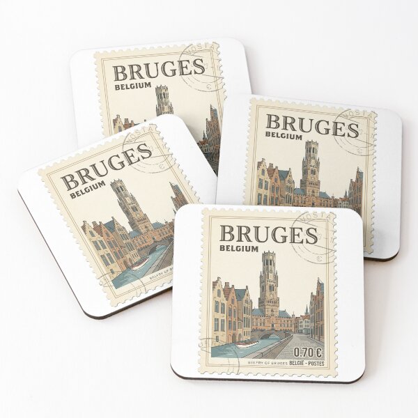 Item preview, Vintage Belfry of Bruges Belgium Travel Stamp designed and sold by k3rstman1.