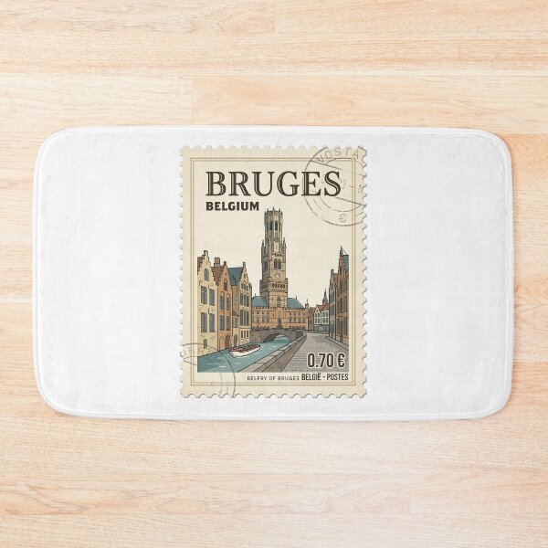 Item preview, Vintage Belfry of Bruges Belgium Travel Stamp designed and sold by k3rstman1.