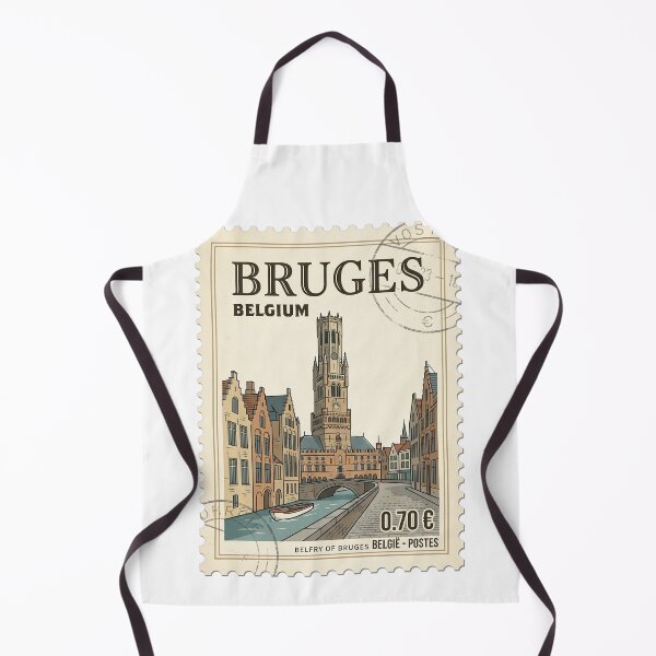 Item preview, Vintage Belfry of Bruges Belgium Travel Stamp designed and sold by k3rstman1.