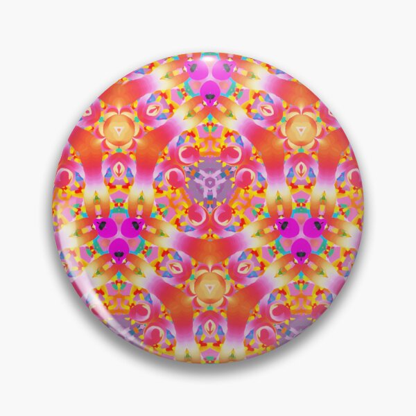 Item preview, FIRECRACKER! MANDALA NEO DAISY CHAIN Red Pink Psychedelic Groovy SACRED GEOMETRY MATH College Dorm Decor designed and sold by Spinning Plates 360.