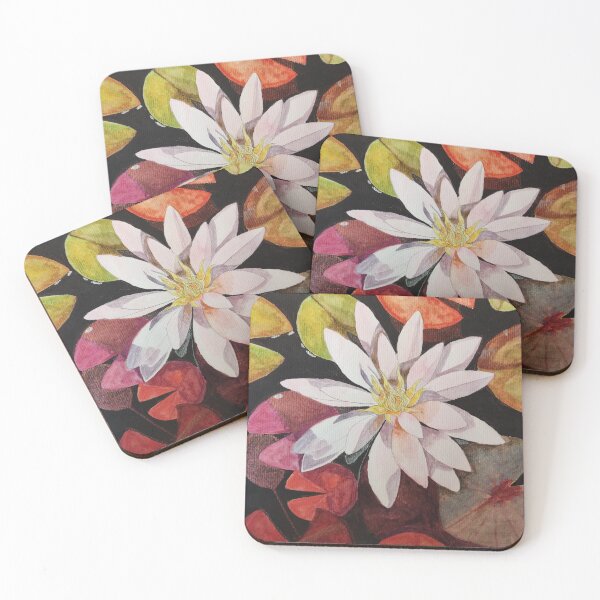 Item preview, Single pink waterlily watercolour painting  designed and sold by esvb.