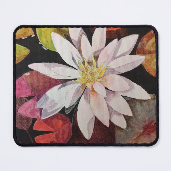 Item preview, Single pink waterlily watercolour painting designed and sold by esvb.