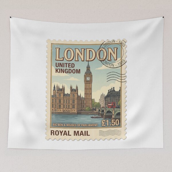 Item preview, London Big Ben Vintage Travel Stamp designed and sold by k3rstman1.