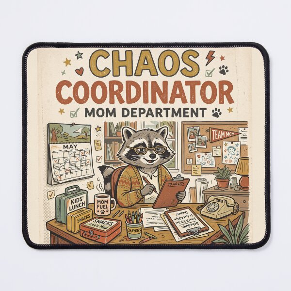 Item preview, Chaos Coordinator Mom Department – Funny Raccoon Mom Vintage Design designed and sold by DmaarGroup.