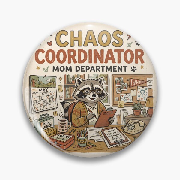Item preview, Chaos Coordinator Mom Department – Funny Raccoon Mom Vintage Design designed and sold by DmaarGroup.