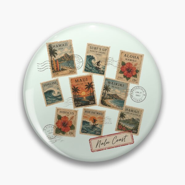 Item preview, Vintage Hawaii Postage Stamps | Tropical Surf Collection | Nalu Coast designed and sold by Nalu Coast.