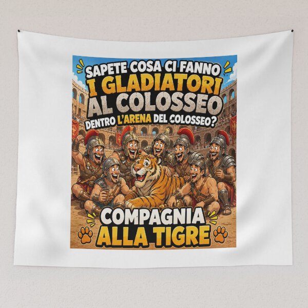 Item preview, Gladiators and the Tiger - Funny Roman Cartoon Design designed and sold by RipantinaFantasy .