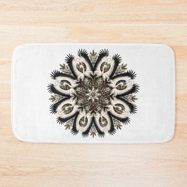 Item preview, Stork Mandala | Elegant White Stork Nature Art designed and sold by Alpine-Ink.
