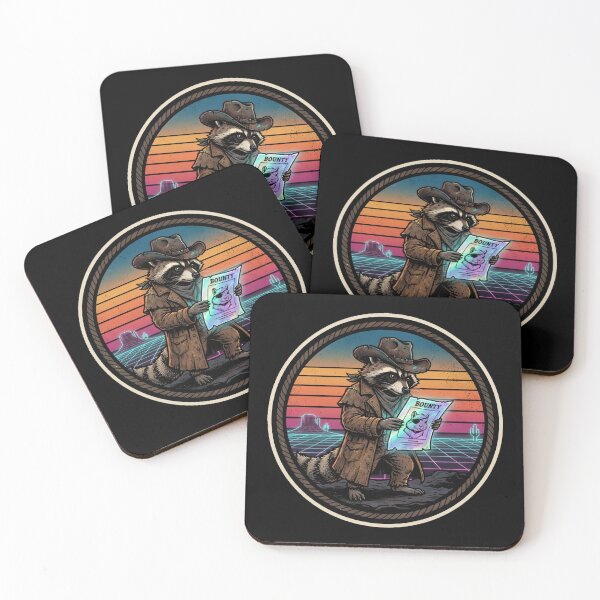 Item preview, Retro Bounty Hunter Raccoon Vintage Badge designed and sold by DuckOddity.