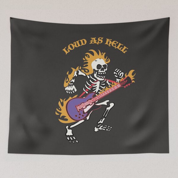 Item preview, Skeleton Heavy Metal Guitar Illustration designed and sold by beboplab.