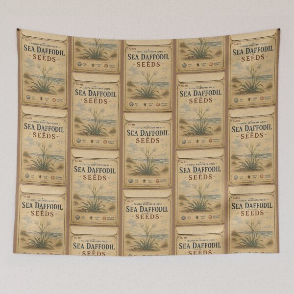 Item preview, Vintage Seed Packet PRINT ONLY NOT REAL- Sea Daffodil Coastal Wildflowers Series 011 designed and sold by Beachy.