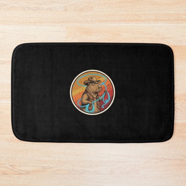 Item preview, Retro Space Cowboy Capybara Vintage Badge designed and sold by DuckOddity.