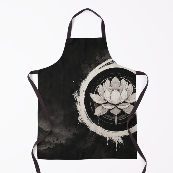 Artikelvorschau, Monochrome Zen-Lotusblume | Japanische Tuschekreis-Wandkunst entworfen und verkauft von Fei Long Design Hub.