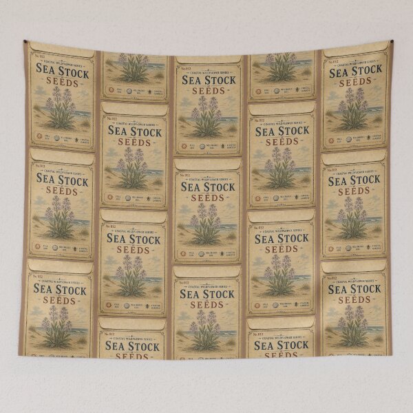 Item preview, Vintage Seed Packet PRINT ONLY NOT REAL- Sea Stock Coastal Wildflowers Series 012 designed and sold by Beachy.