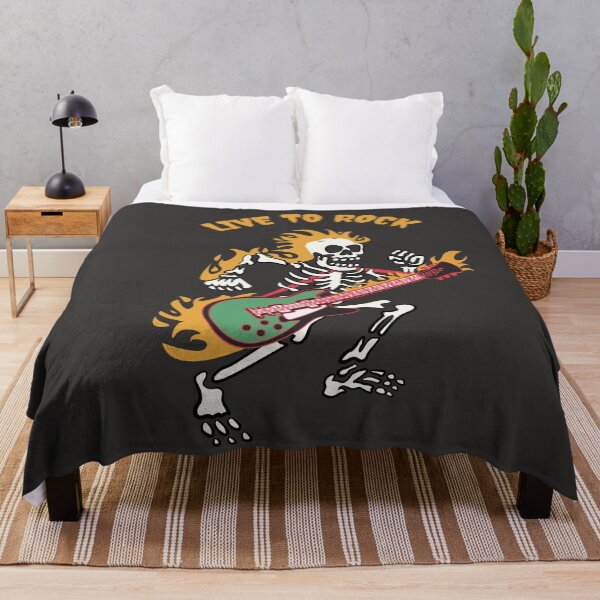 Item preview, Foo Fighters Skull Playing Guitar Illustration designed and sold by beboplab.