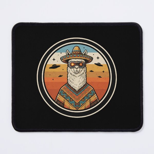 Item preview, Retro Sci-Fi Sombrero Alpaca Vintage Badge designed and sold by DuckOddity.