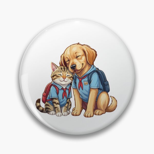 Item preview, First Day of School Best Buds - Cute Puppy and Cat Nuzzle designed and sold by Inka Moon Design.