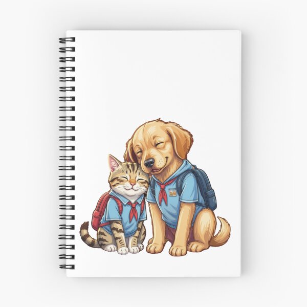 Item preview, First Day of School Best Buds - Cute Puppy and Cat Nuzzle designed and sold by Inka Moon Design.