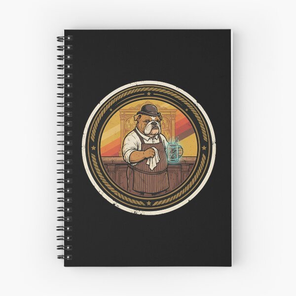 Item preview, Retro Saloon Bartender Bulldog Vintage Badge designed and sold by DuckOddity.