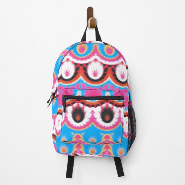Item preview, FIESTA ANDALE! MANDALA NEO DAISY CHAIN Cornflower Pink Red Black Psychedelic Groovy Party SACRED GEOMETRY MATH Fun College Dorm Decor designed and sold by Spinning Plates 360.