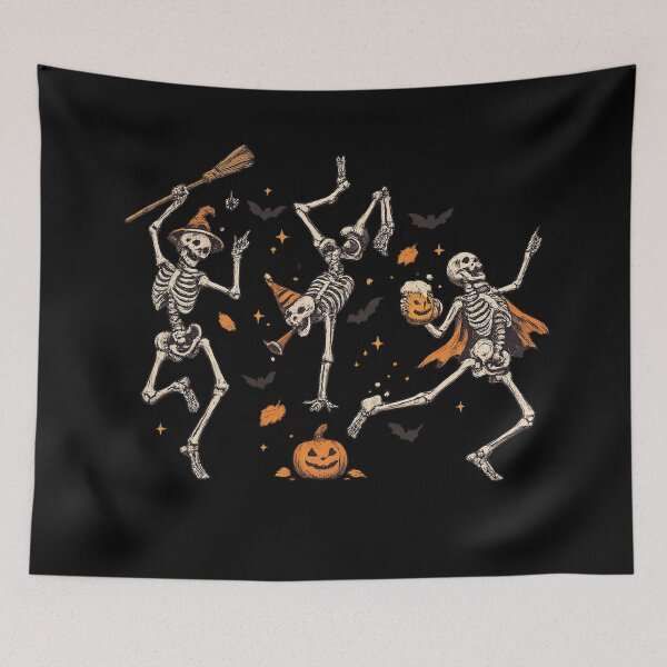 Item preview, Vintage Dancing Skeletons Spooky Halloween Party designed and sold by gillaarts.