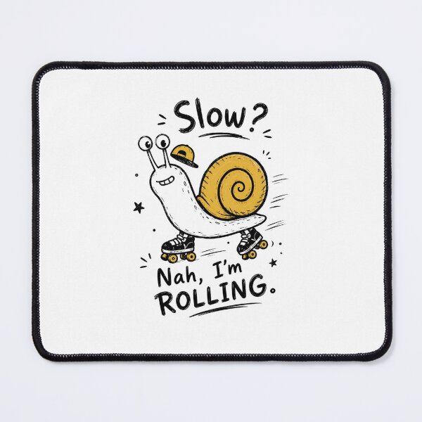 Item preview, Nah, I'm Rolling – Funny Snail on Roller Skates designed and sold by couragecriativa.