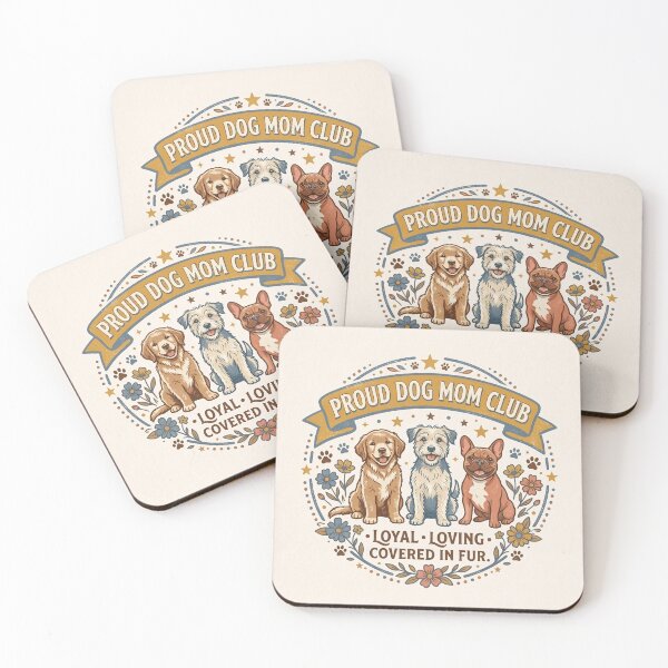 Item preview, Proud Dog Mom Club – Cute Retro Dog Mom Floral Design designed and sold by DmaarGroup.