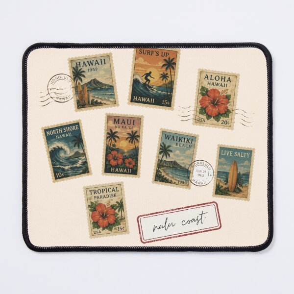 Item preview, Hawaii Surf Postage Stamps | Vintage Tropical Beach Collection | Nalu Coast designed and sold by Nalu Coast.