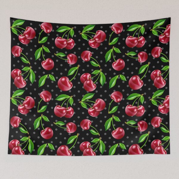 Item preview, Black Cherries Polka Dot - Original Artwork designed and sold by LC-Handmade.