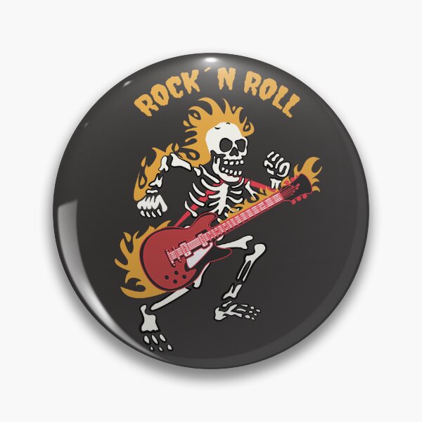 Item preview, Metalhead Skull Playing Guitar Illustration designed and sold by beboplab.