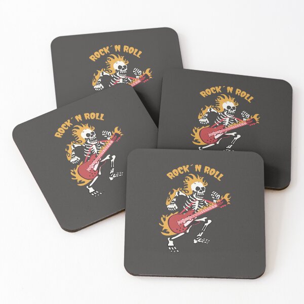 Item preview, Metalhead Skull Playing Guitar Illustration designed and sold by beboplab.