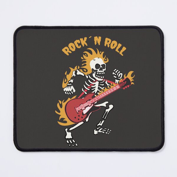 Item preview, Metalhead Skull Playing Guitar Illustration designed and sold by beboplab.