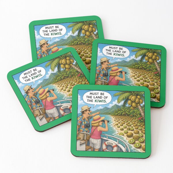 Item preview, Land of the Kiwis Funny Kiwi Fruit Tourist Pun designed and sold by Hornace88studio.