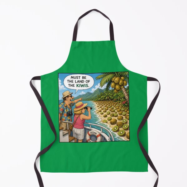 Item preview, Land of the Kiwis Funny Kiwi Fruit Tourist Pun designed and sold by Hornace88studio.