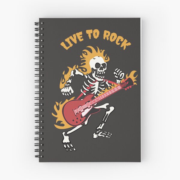 Artikelvorschau, Illustration eines AC/DC-Schädels, der Gitarre spielt entworfen und verkauft von beboplab.