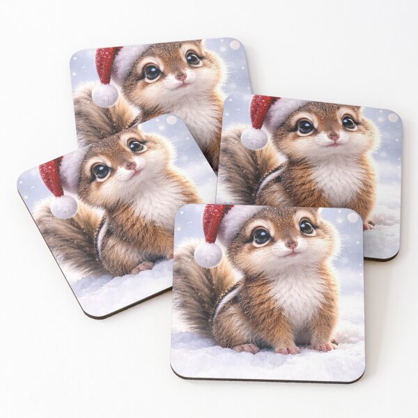 Item preview, Adorable Chipmunk in Santa Hat Christmas Happy Holidays designed and sold by Stephanie Laird.