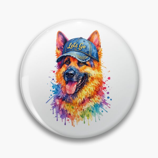 Item preview, A watercolor style colorful german shepherd portrait  designed and sold by lafataviola.