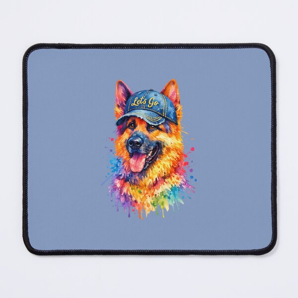Item preview, A watercolor style colorful german shepherd portrait  designed and sold by lafataviola.
