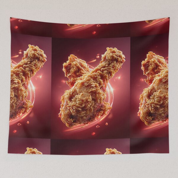 Item preview, Golden Crispy Fried Chicken Drumstick | Crunchy Food Art | Crispy Comfort Food Illustration designed and sold by Grafititee.