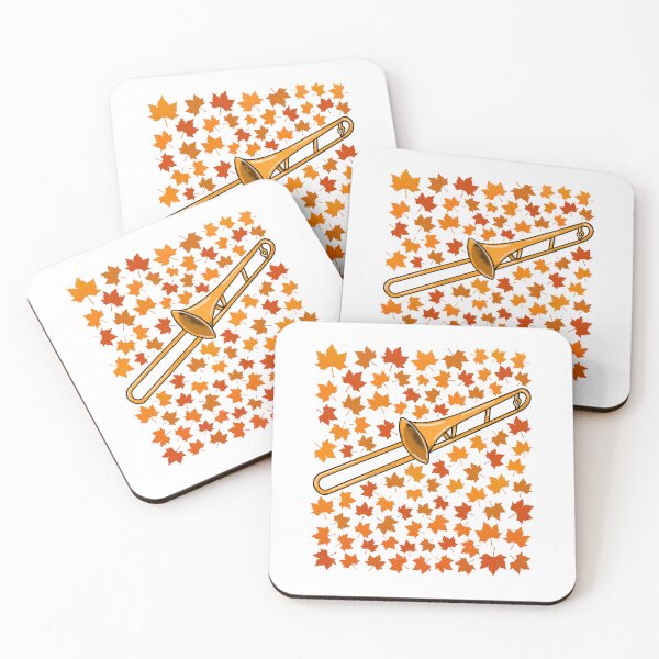 Item preview, Fall Trombone With Leaves, Trombonist Brass Musician Autumn designed and sold by doodlerob.