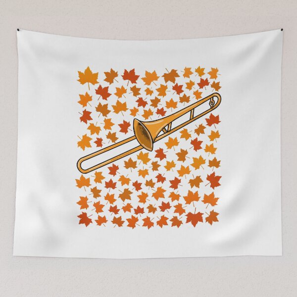Item preview, Fall Trombone With Leaves, Trombonist Brass Musician Autumn designed and sold by doodlerob.