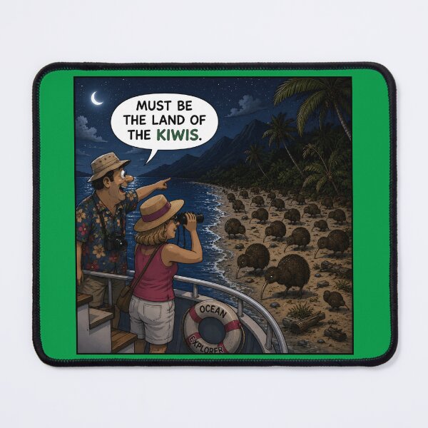 Item preview, Land of the Kiwis Funny Kiwi Bird Tourist Pun Design designed and sold by Hornace88studio.