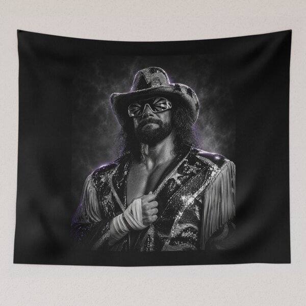 Artikelvorschau, Macho Man – Schwarz-Weiß-Kunst, inspiriert von der WWE-Wrestling-Legende entworfen und verkauft von ARbyCharlie.