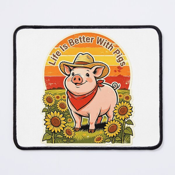 Item preview, National Pig Day Vintage Farm Pig Retro Sunset T-Shirt designed and sold by Mahilis.