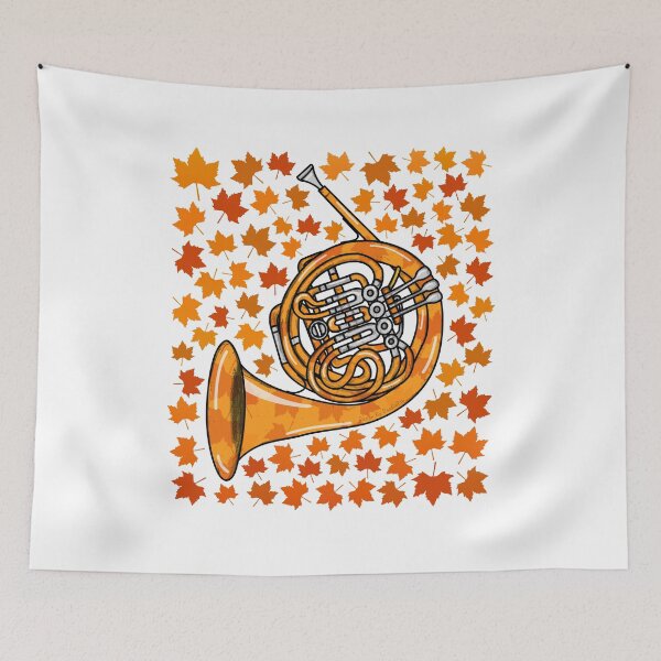 Item preview, Fall French Horn With Leaves, Hornist Brass Musician Autumn designed and sold by doodlerob.