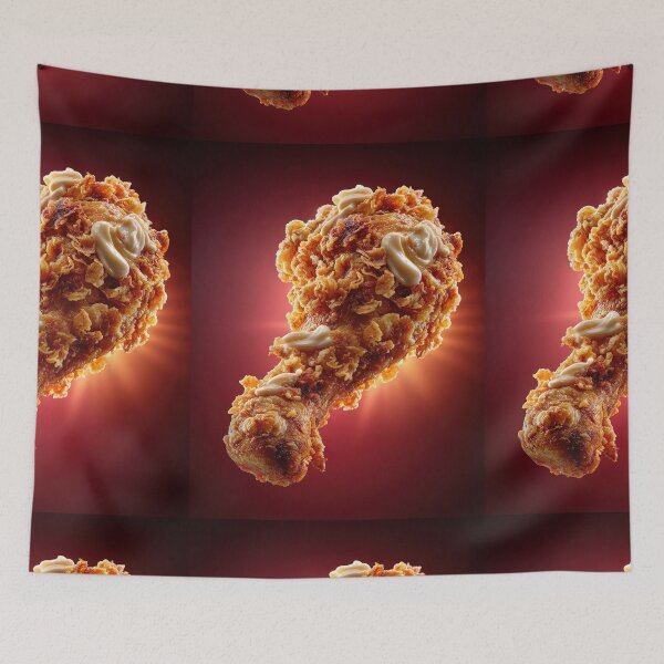 Item preview, Golden Crispy Fried Chicken Drumstick | Crunchy Food Art | Crispy Comfort Food Illustration designed and sold by Grafititee.
