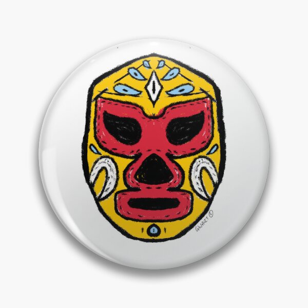 Item preview, El Rey Soll – The Sun King  – Lucha Mask No. 07 | Original Graphic Folk Art by GWART designed and sold by GWARTGB.