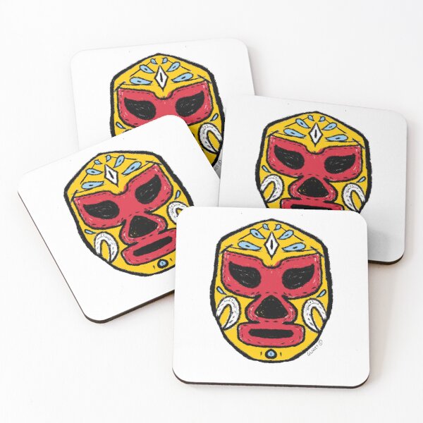 Item preview, El Rey Soll – The Sun King  – Lucha Mask No. 07 | Original Graphic Folk Art by GWART designed and sold by GWARTGB.